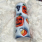 Pumpkin candy corn puff tumbler (imperfect seam)