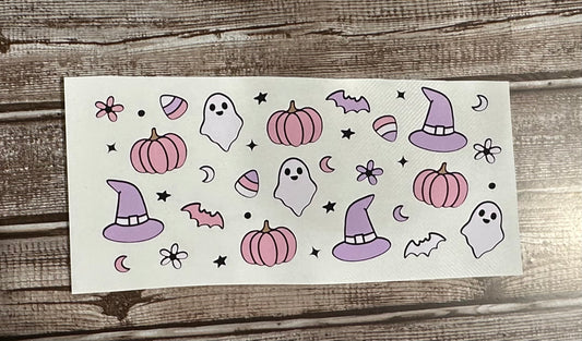 Pastel Ghost Pumpkin Candy Corn Glass Wrap