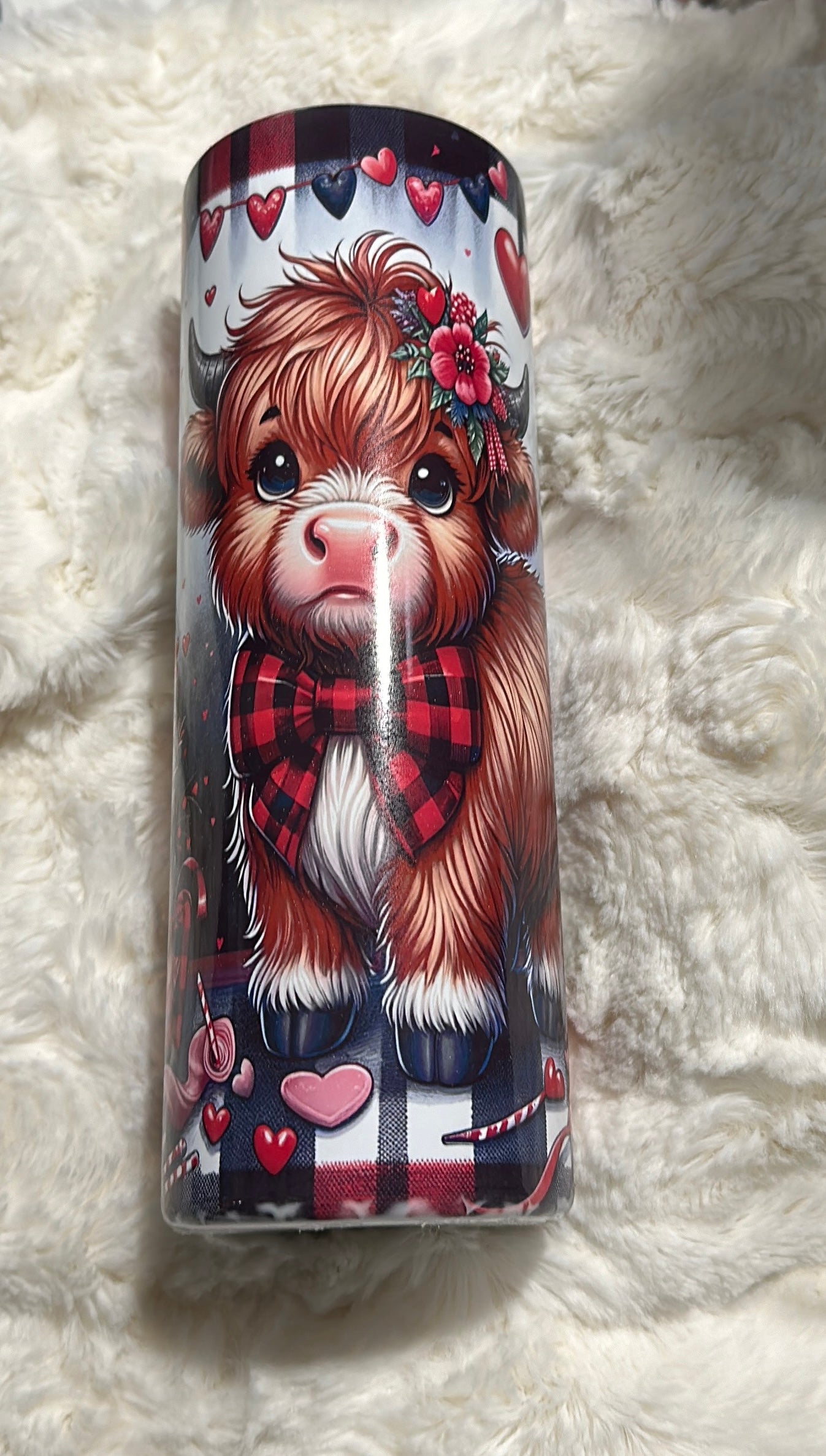 Highland Cow Valentine tumbler