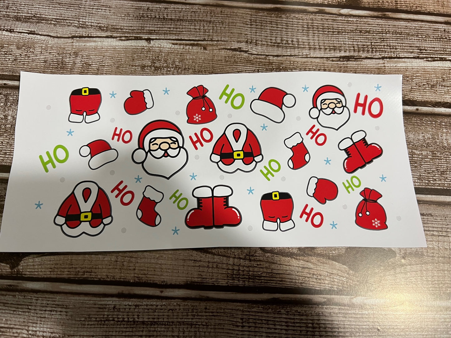 Santa HO HO HO Glass Wrap / Cup