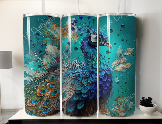 Pretty Peacock Tumbler/Wrap