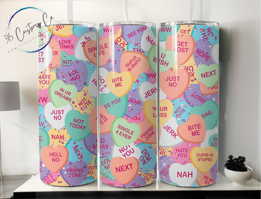 Anti-Valentine's Heart tumbler