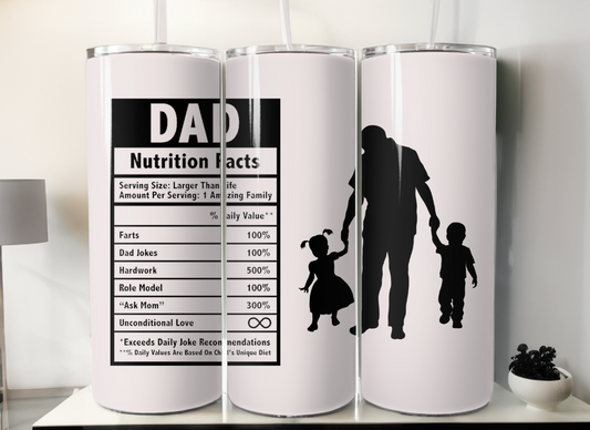 Dad Nutrition Facts Tumbler/Wrap