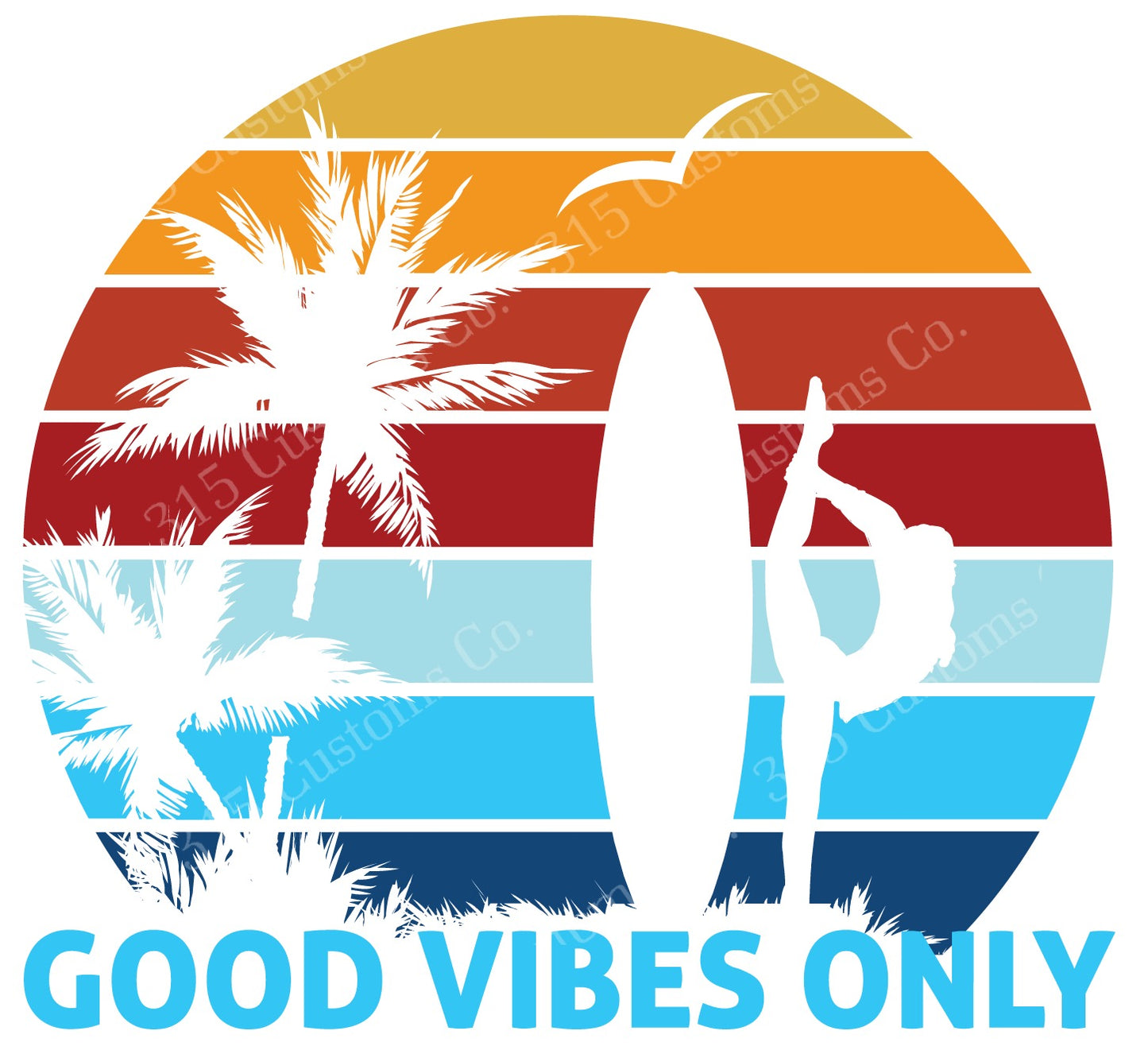 Good Vibes Only (surf/palm) Transfer