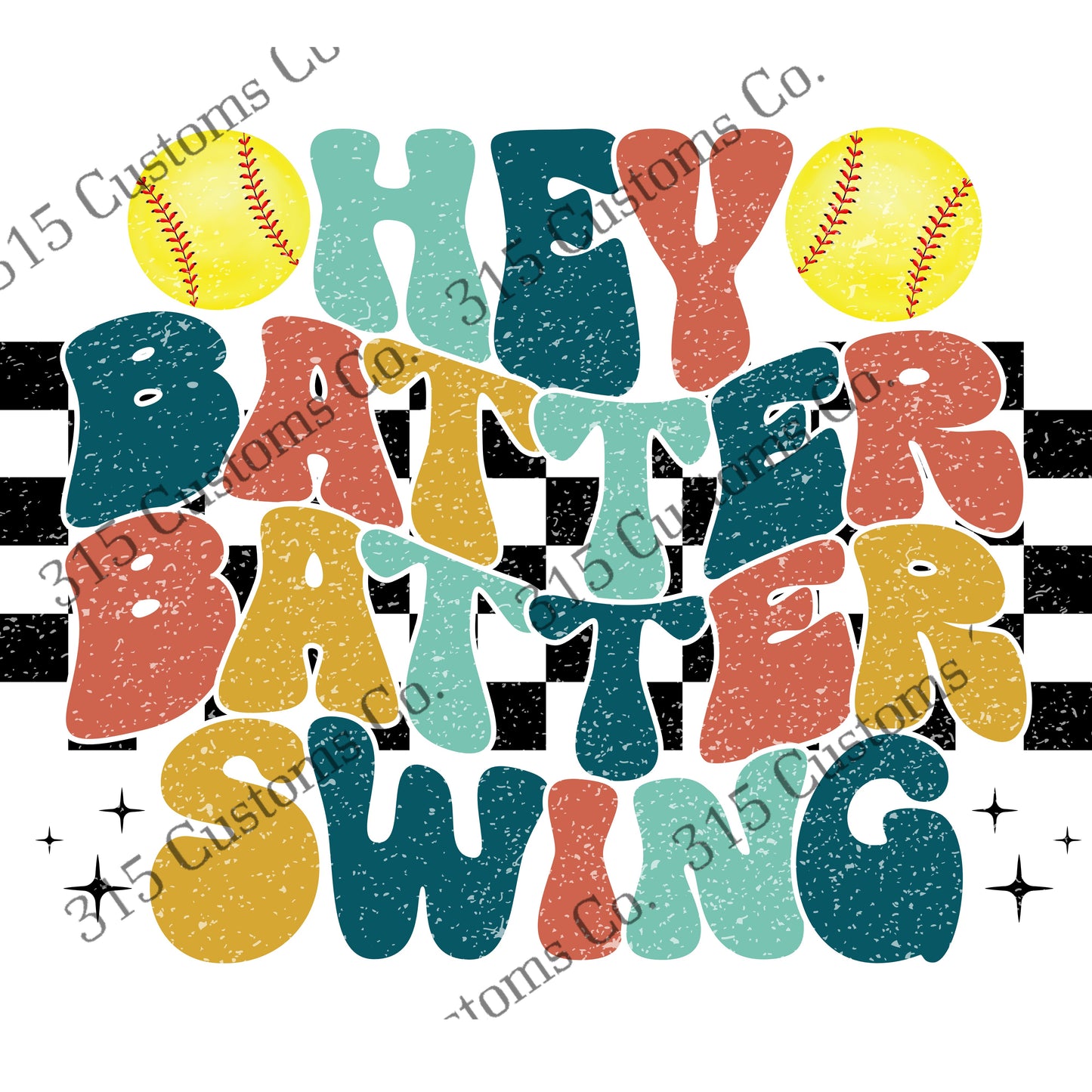 Hey batter batter swing retro Transfer