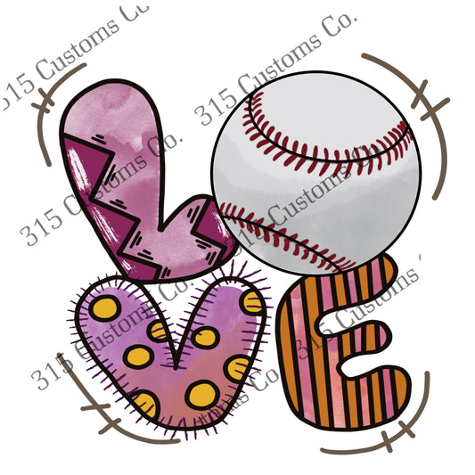 Fun pink Love  Transfer (baseball)