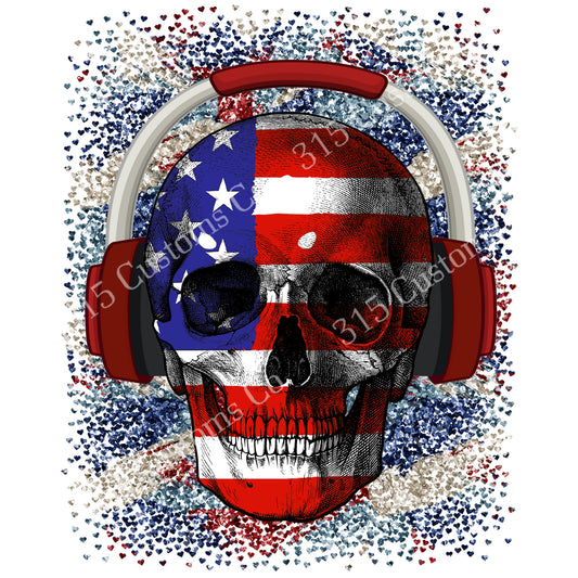 American Headphone Skulley  Transfer