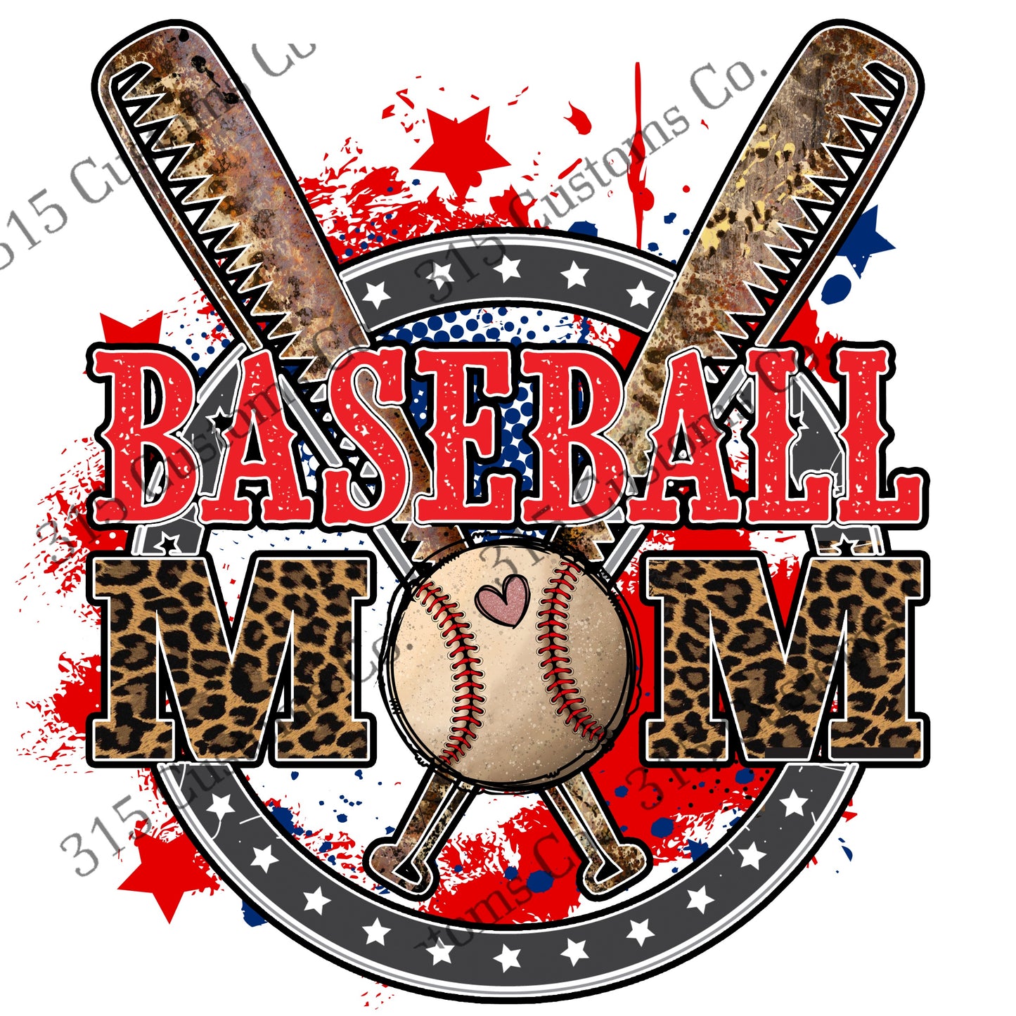 Baseball mom cross bats vintage Transfer