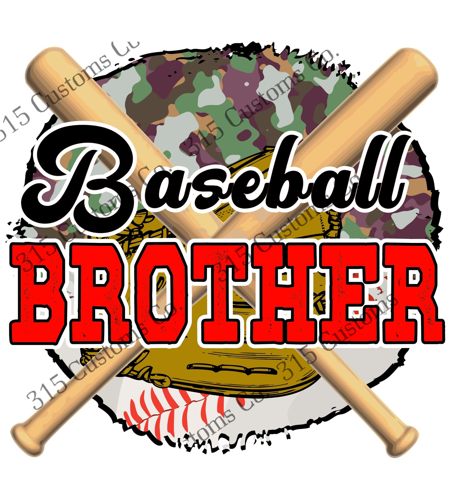 Baseball brother camouflage Transfer