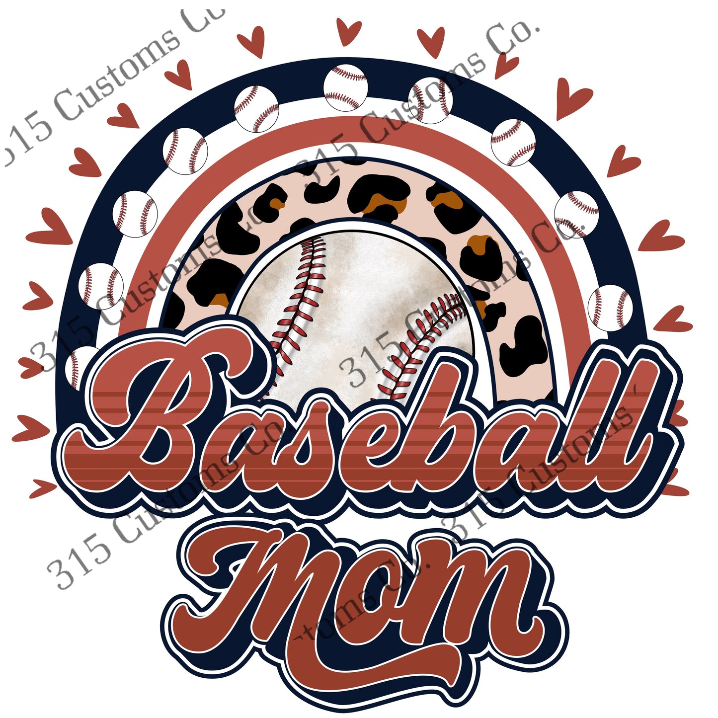 Baseball mom rainbow Transfer (baseball)