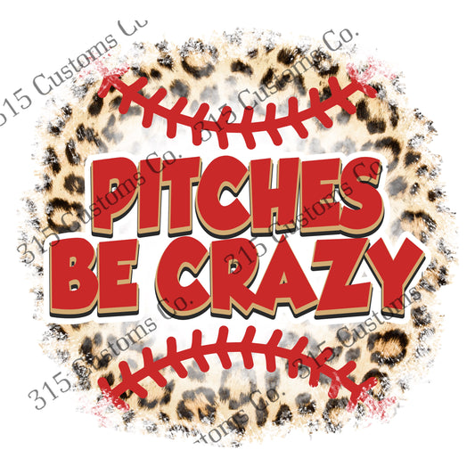 Pitches be Crazy (leopard/vintage ball)Transfer