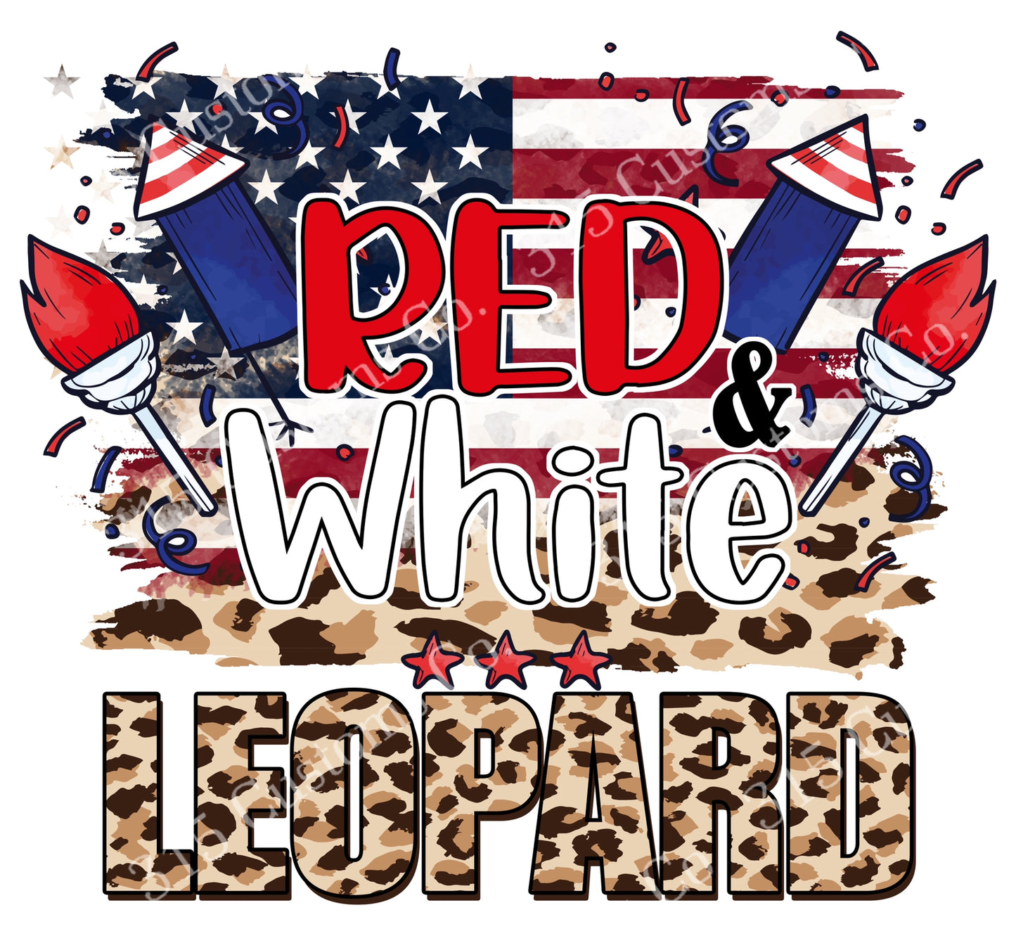 Red white & Leopard Transfer