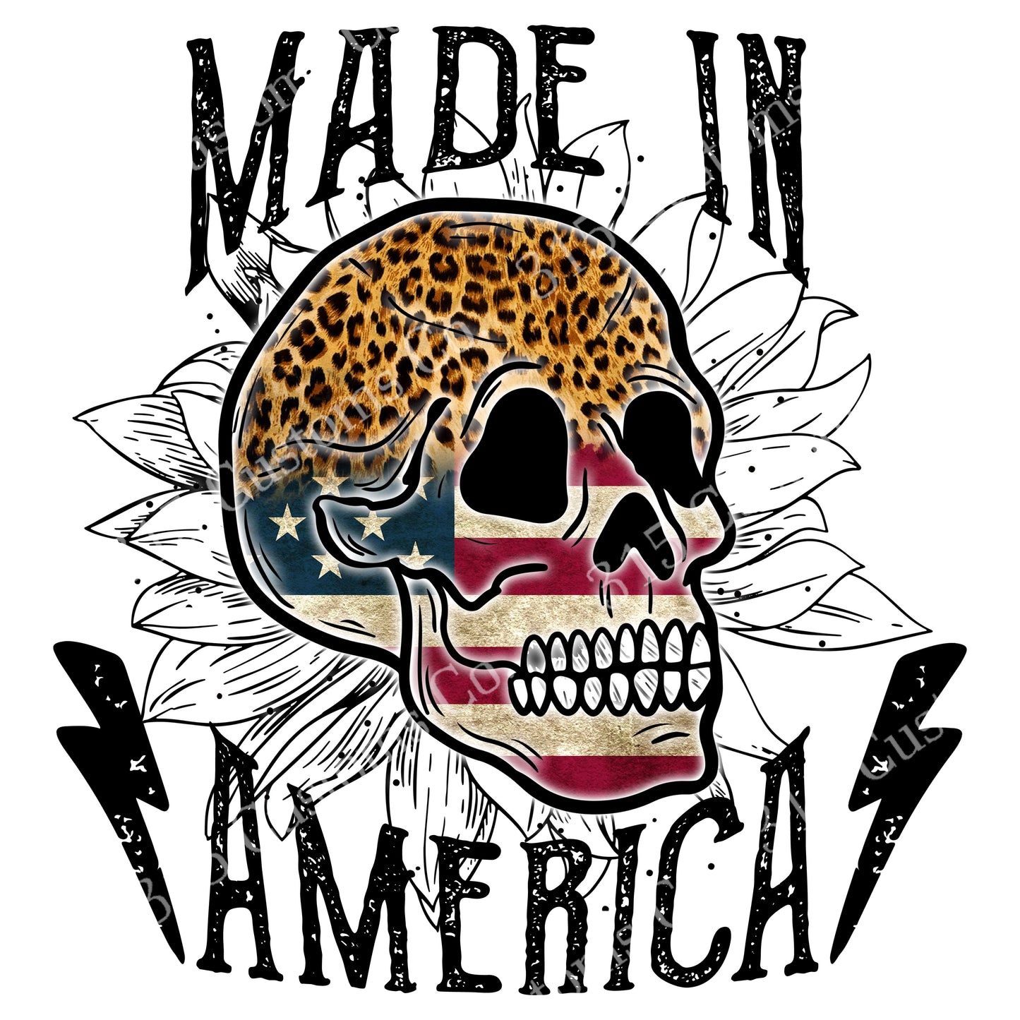 Made in America skull Transfer