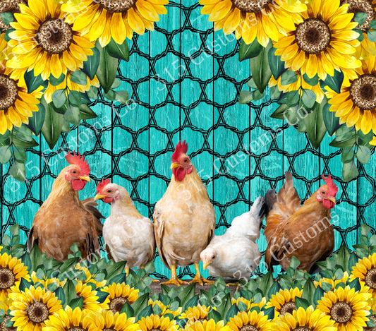 Chickens sunflower Tumbler/Wrap