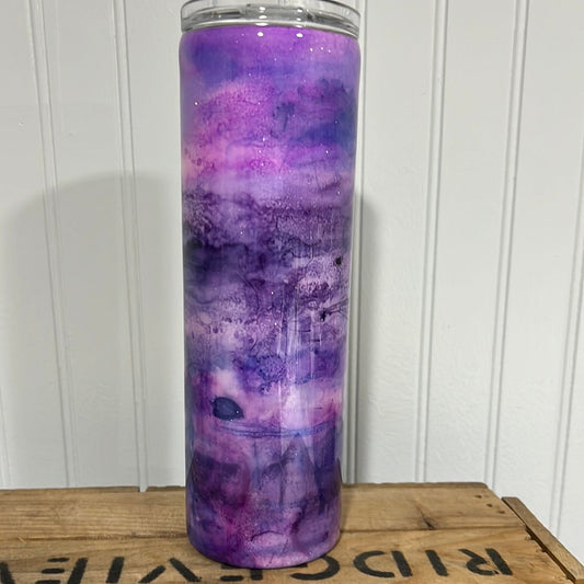 30 oz Skinny Purple Watercolor Tumbler