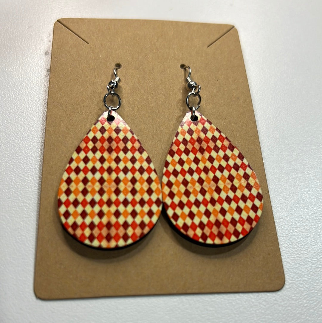 Fall Diamond Print Earrings